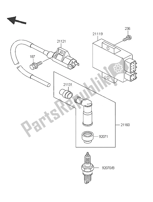 All parts for the Ignition System of the Kawasaki Eliminator 125 2005