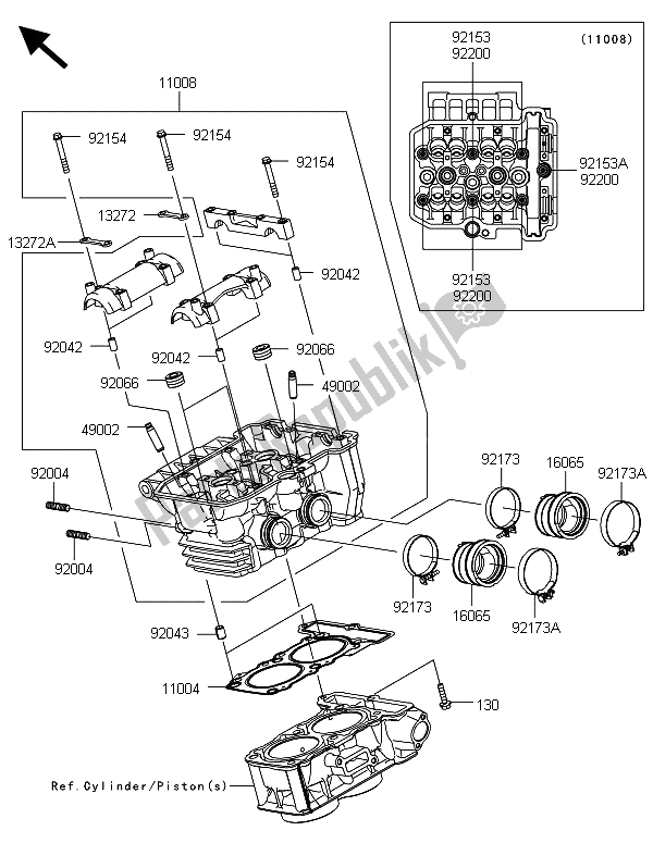 Wszystkie części do G? Owica Cylindra Kawasaki Ninja 300 2013