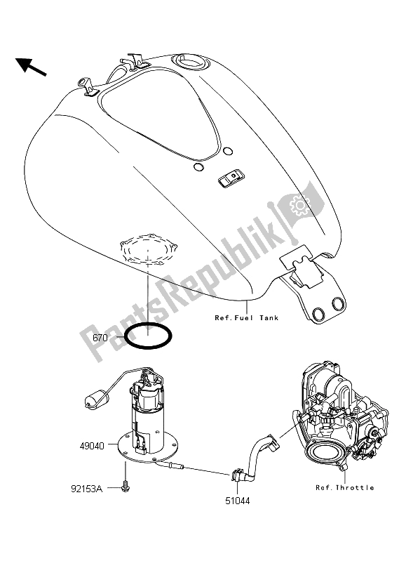 Toutes les pièces pour le Pompe à Essence du Kawasaki VN 1700 Classic ABS 2012