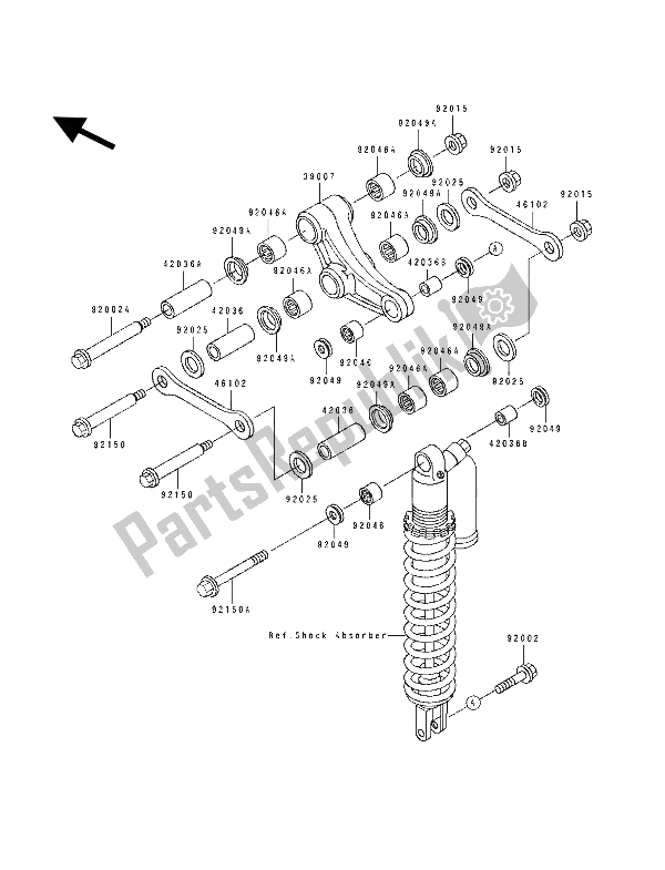 Tutte le parti per il Sospensione del Kawasaki KX 250 1993