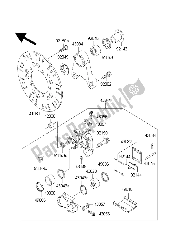 Todas las partes para Freno Trasero de Kawasaki ZRX 1200 2001