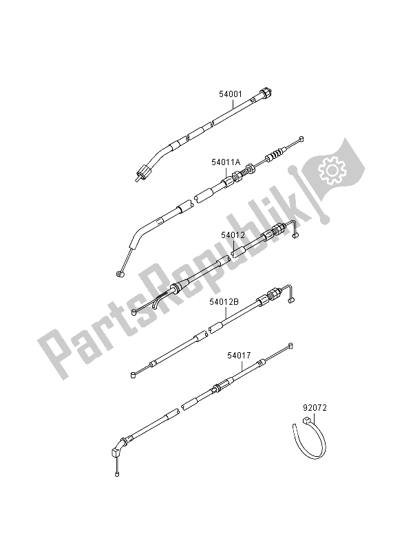 Tutte le parti per il Cavi del Kawasaki GPZ 500S 1996