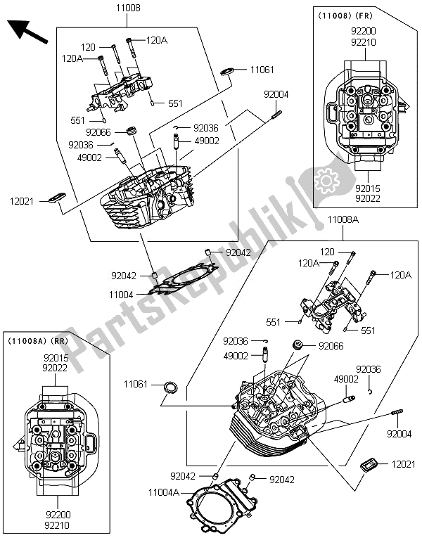 Todas las partes para Cabeza De Cilindro de Kawasaki VN 1700 Voyager ABS 2014
