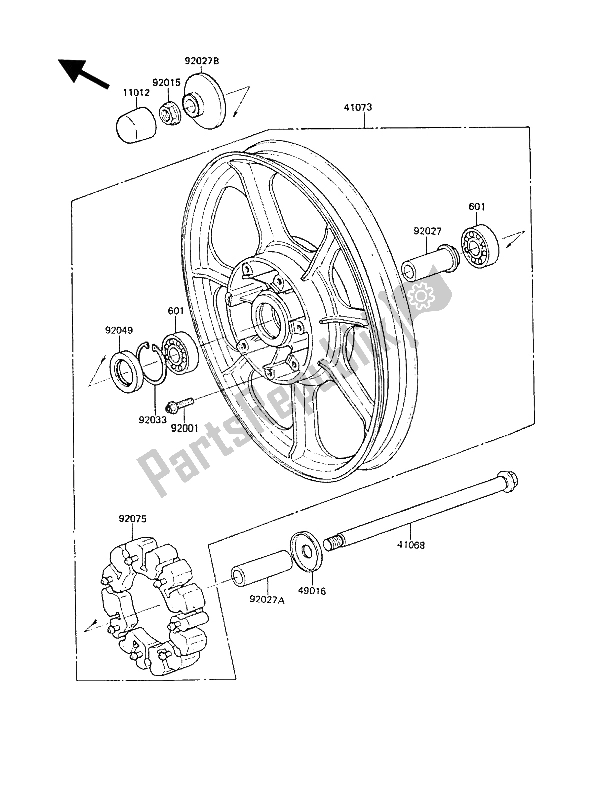 Todas las partes para Buje Trasero de Kawasaki Z 1300 1988