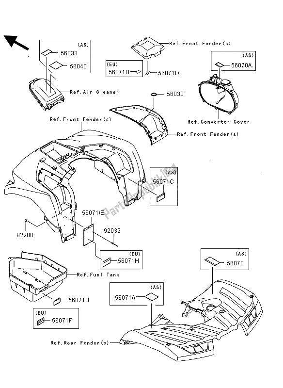 All parts for the Labels of the Kawasaki KVF 750 4X4 EPS 2013