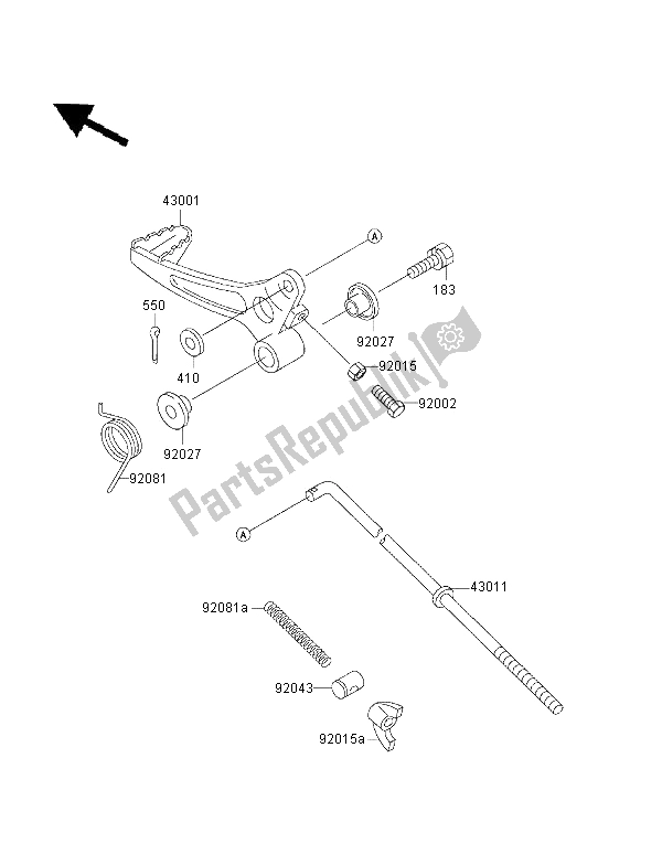 Todas las partes para Pedal De Freno de Kawasaki KX 60 2001