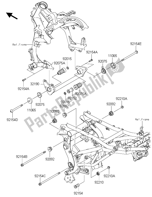 Tutte le parti per il Supporto Del Motore del Kawasaki Versys 650 ABS 2015