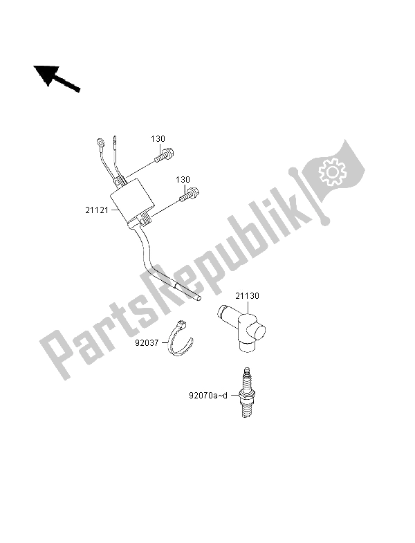 All parts for the Ignition System of the Kawasaki KX 125 2001