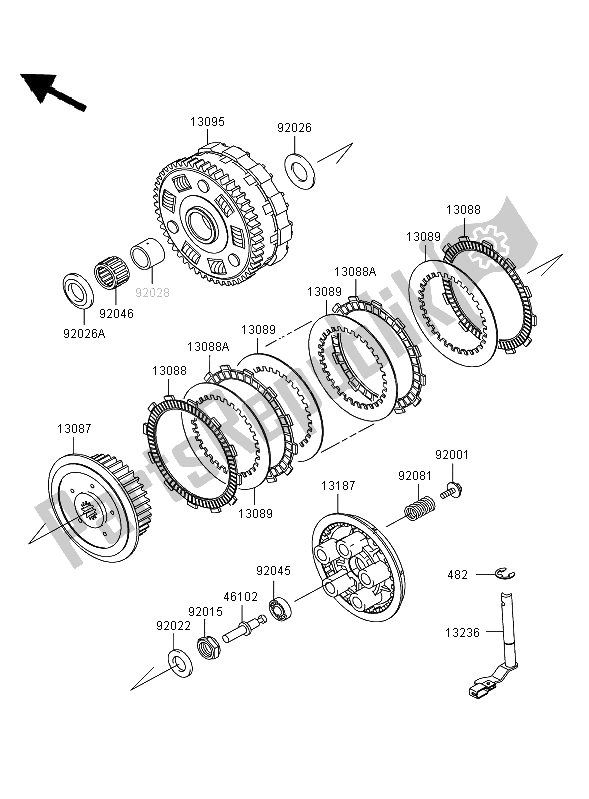 All parts for the Clutch of the Kawasaki VN 900 Classic 2009