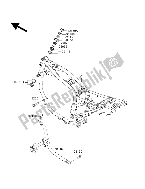 Tutte le parti per il Telaio del Kawasaki GPZ 1100 1996