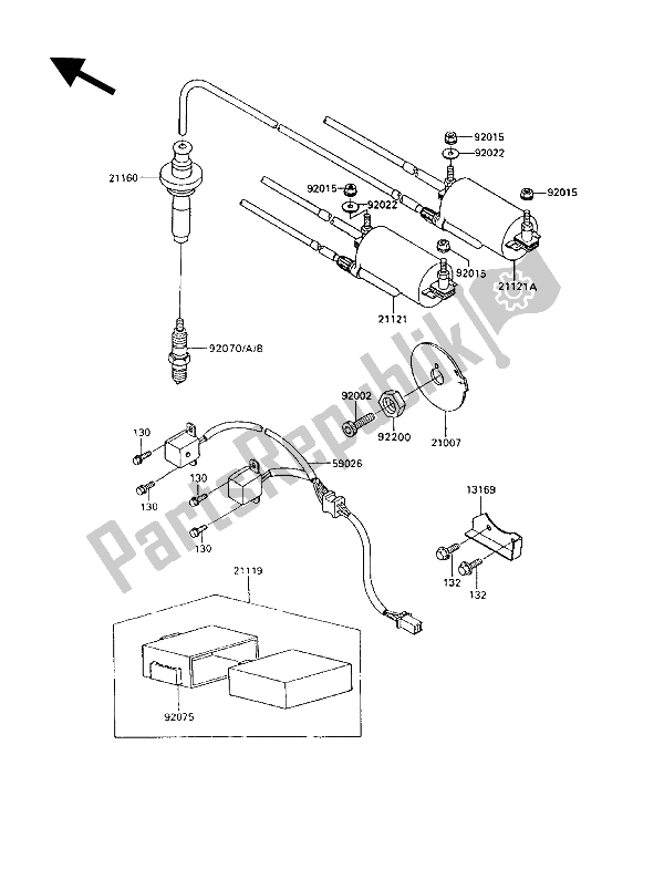 All parts for the Ignition System of the Kawasaki 1000 GTR 1994