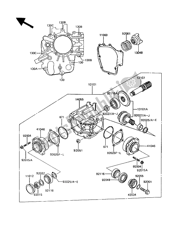 Todas las partes para Engranaje Cónico Delantero de Kawasaki GT 550 1994