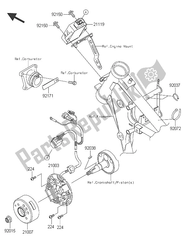 Todas las partes para Generador de Kawasaki KX 65 2016