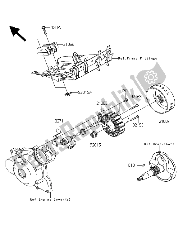 Alle onderdelen voor de Generator van de Kawasaki KFX 450R 2009