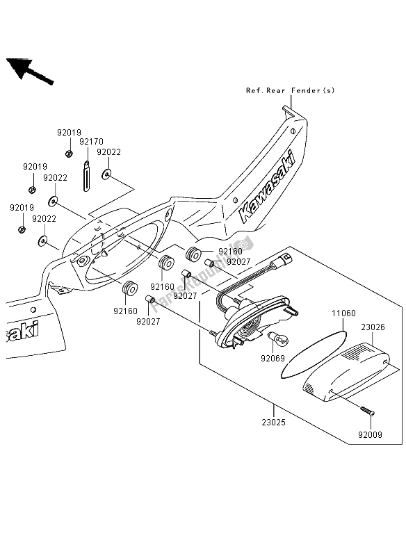 All parts for the Taillight of the Kawasaki KVF 750 4X4 2006