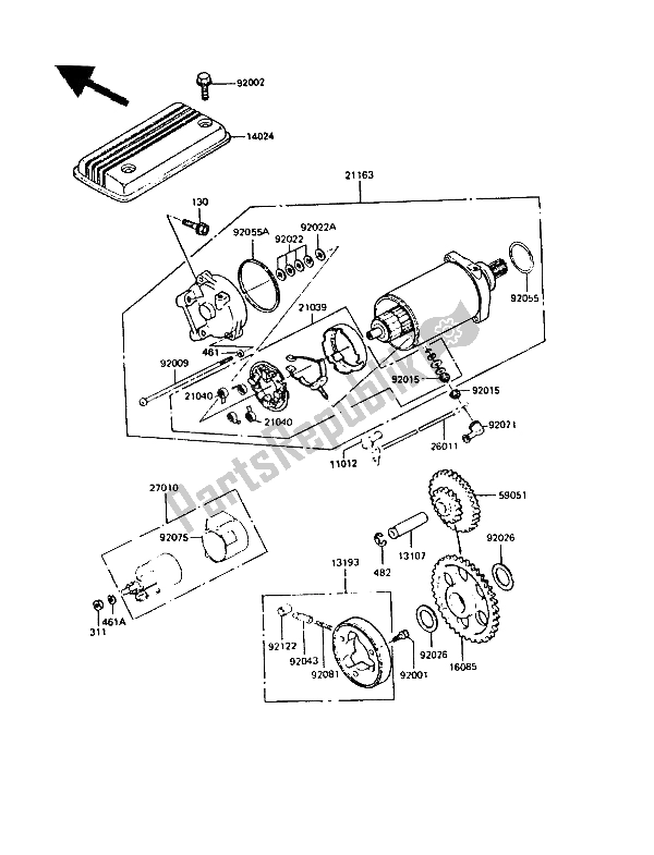 Todas las partes para Motor De Arranque de Kawasaki GPZ 550 1988