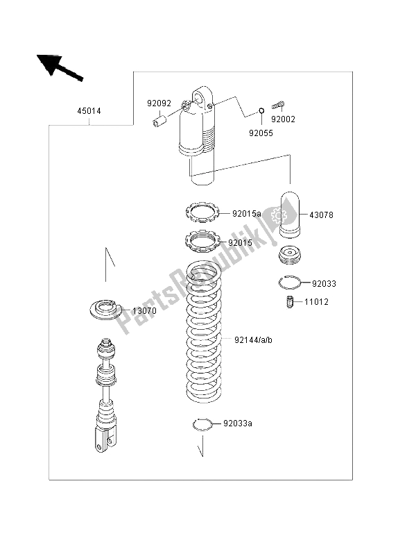 Tutte le parti per il Ammortizzatore del Kawasaki KLX 650R 1996