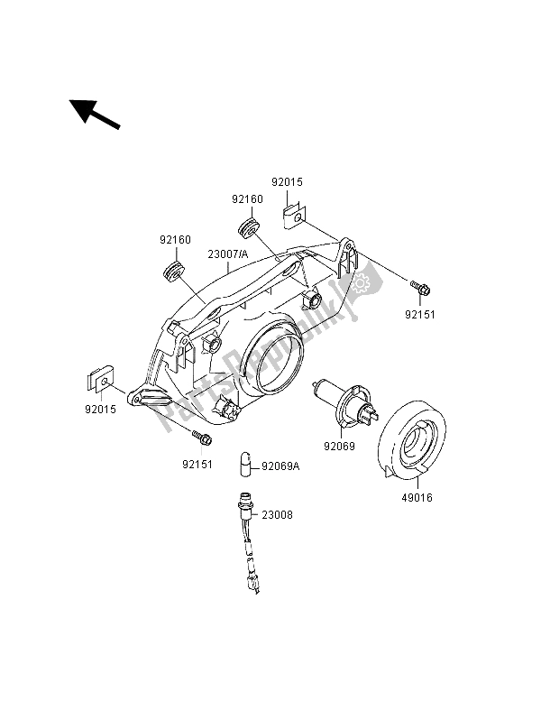 Toutes les pièces pour le Phare du Kawasaki Ninja ZX 9R 900 1998