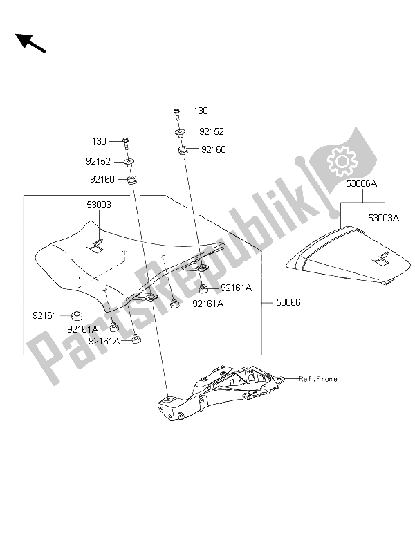 All parts for the Seat of the Kawasaki Ninja ZX 10R 1000 2015