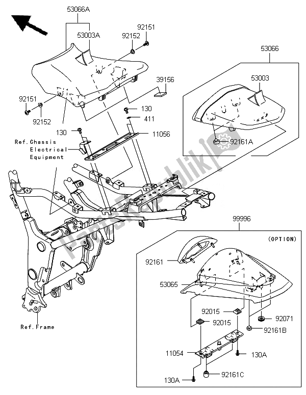 Tutte le parti per il Posto A Sedere del Kawasaki Ninja 250R 2011