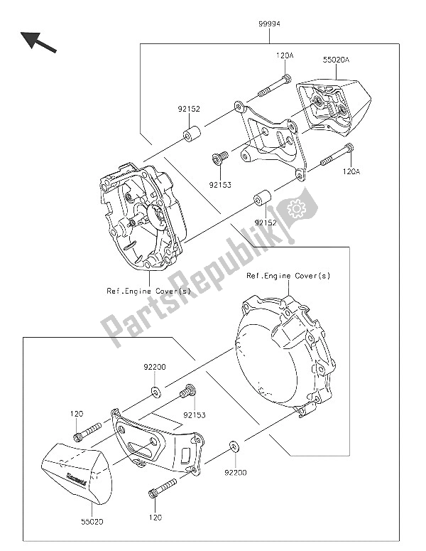 Todas as partes de Acessório (controle Deslizante De Quadro) do Kawasaki Ninja ZX 10R ABS 1000 2016