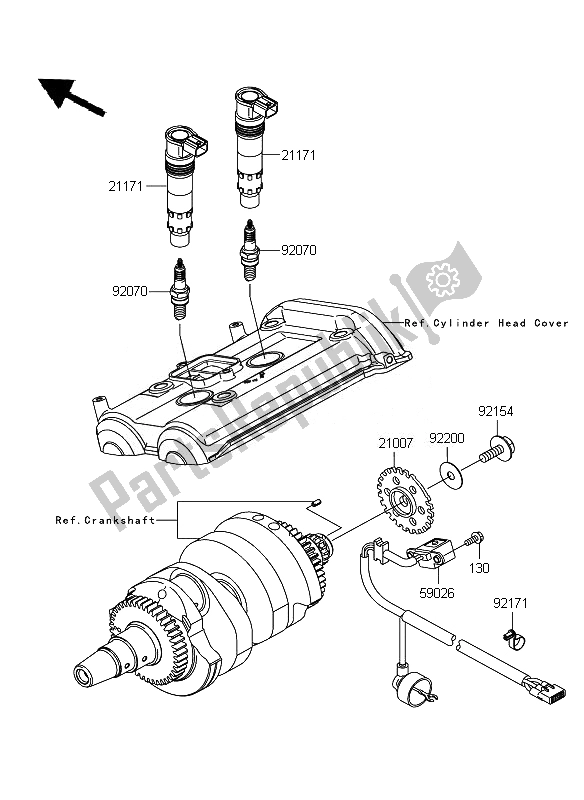 All parts for the Ignition System of the Kawasaki ER 6F ABS 650 2010