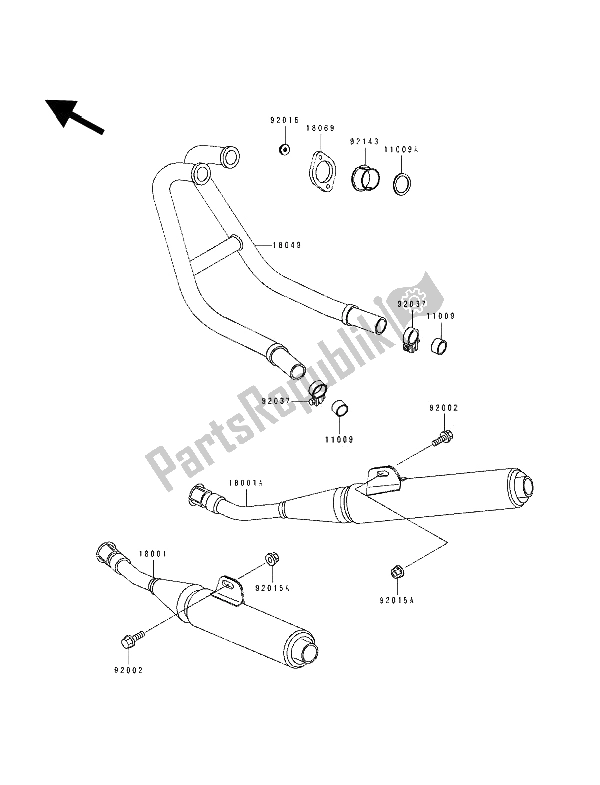 Todas las partes para Silenciador (s) de Kawasaki ZZ R 250 1994