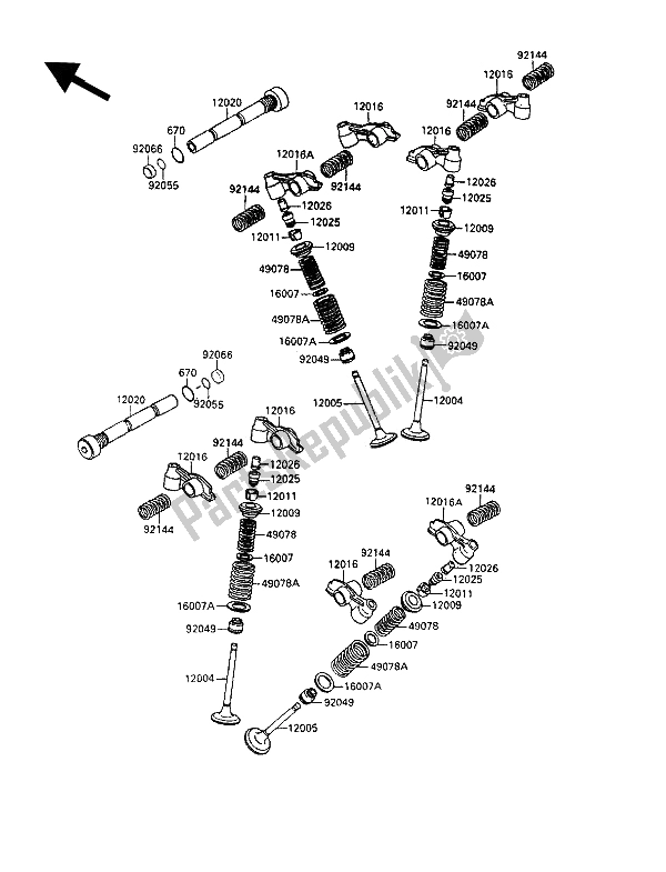 Wszystkie części do Zawór Kawasaki VN 15 SE 1500 1992