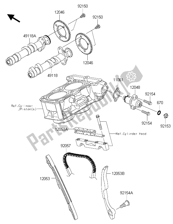 Wszystkie części do Wa? Ek (y) Rozrz? Du I Napinacz Kawasaki Ninja 300 2015