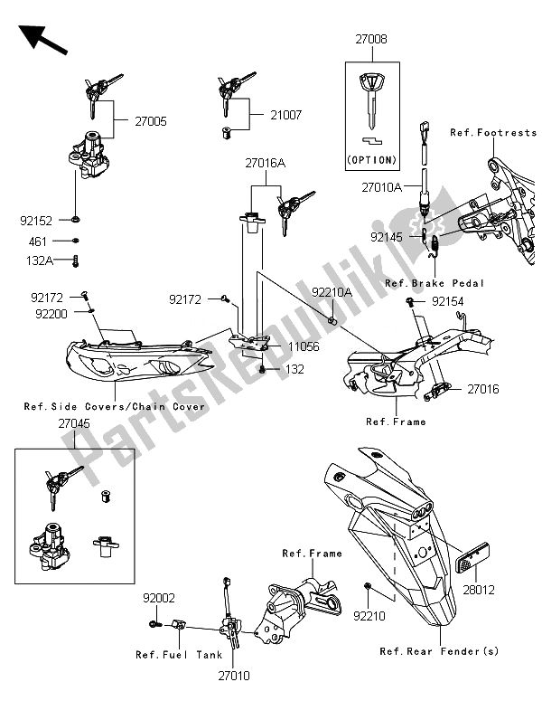 All parts for the Ignition Switch of the Kawasaki ER 6F ABS 650 2014