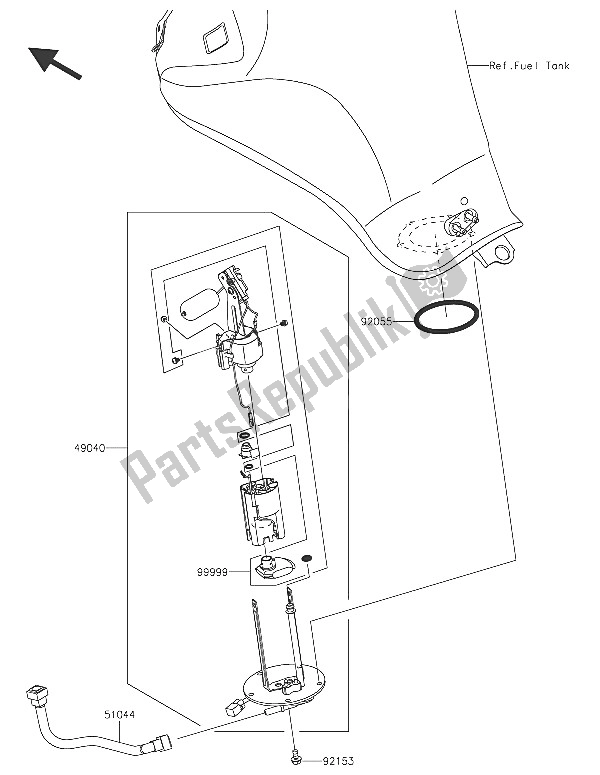 Wszystkie części do Pompa Paliwowa Kawasaki ER 6F 650 2016