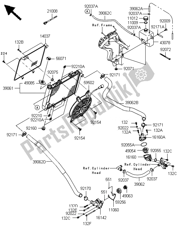 Todas las partes para Radiador de Kawasaki Brute Force 750 4X4I Epshef 2014