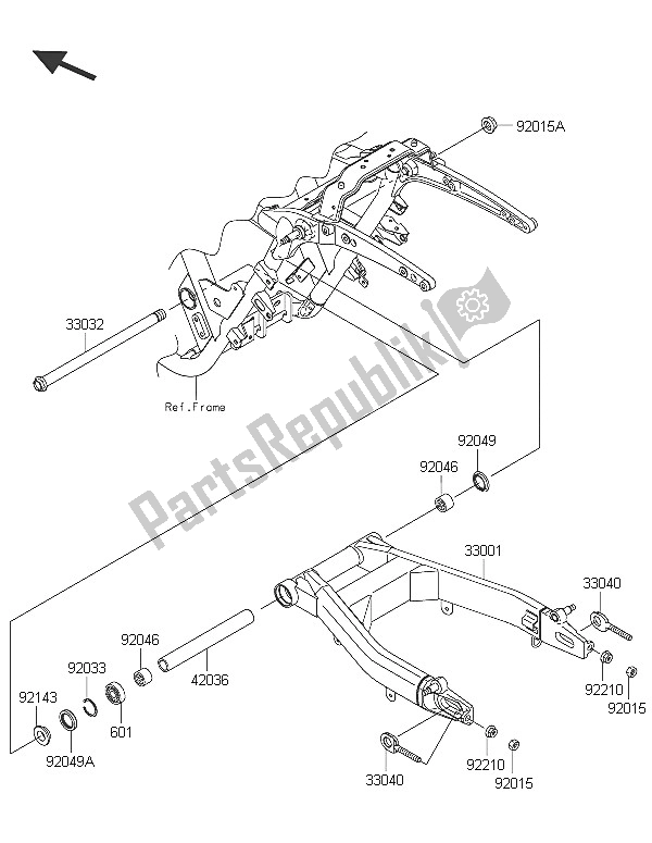 Tutte le parti per il Forcellone del Kawasaki Vulcan 1700 Nomad ABS 2016