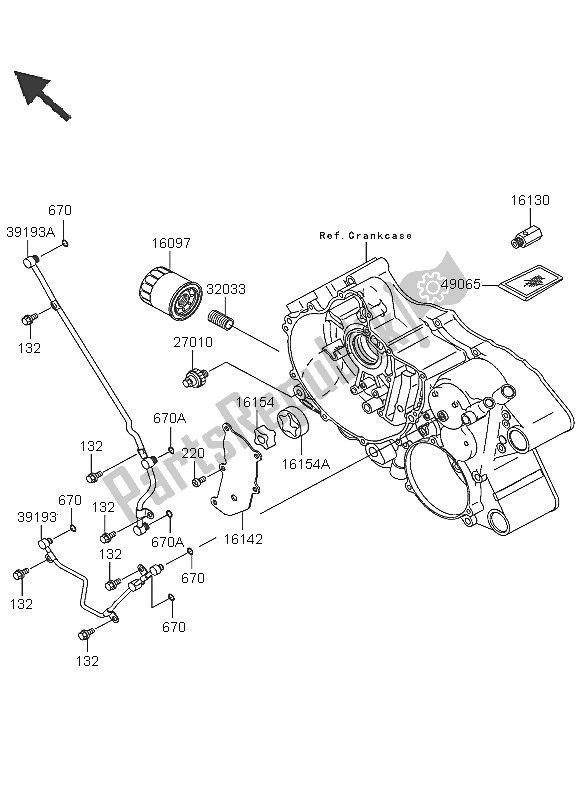 All parts for the Oil Pump & Oil Filter of the Kawasaki KVF 360 2005