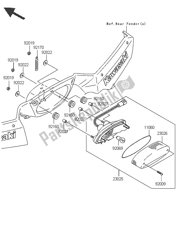 Todas las partes para Luz De La Cola de Kawasaki KVF 750 4X4 2005