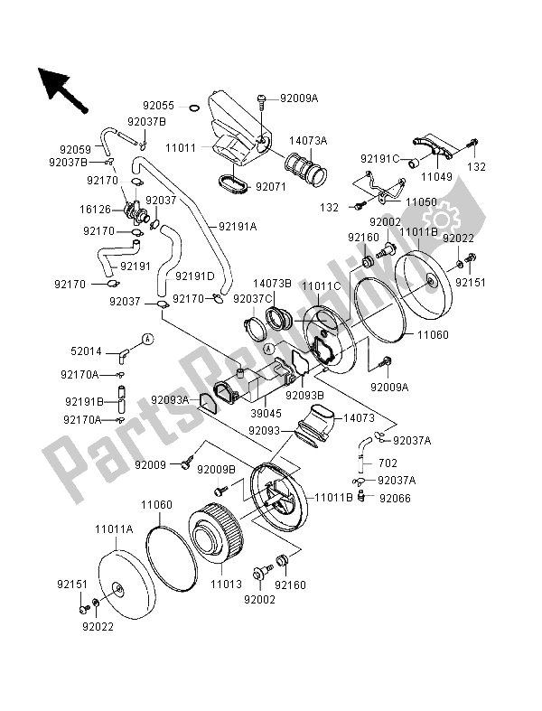 Todas las partes para Filtro De Aire de Kawasaki VN 1500 Classic Tourer 1999