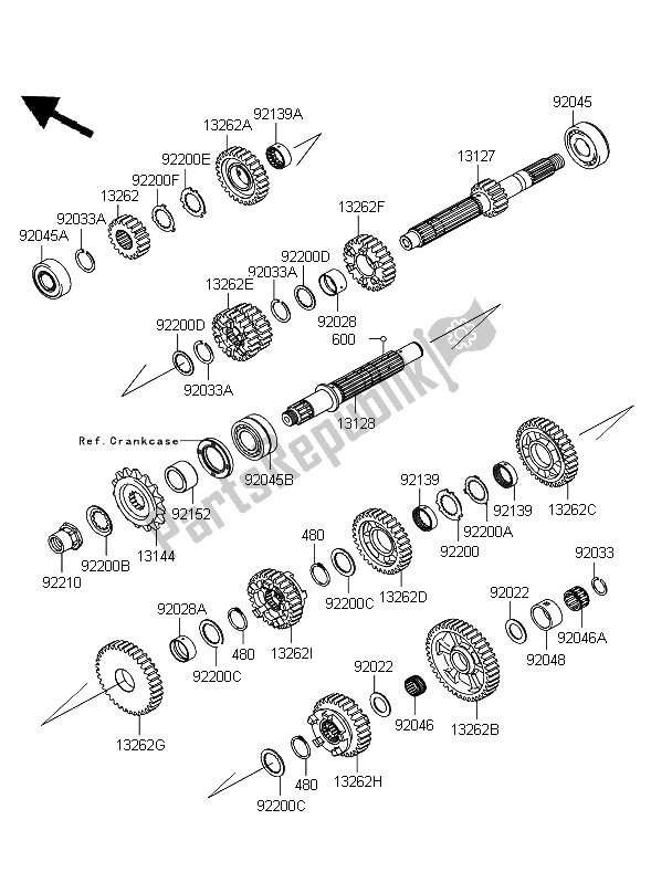 Tutte le parti per il Trasmissione del Kawasaki ZZR 1400 ABS 2008