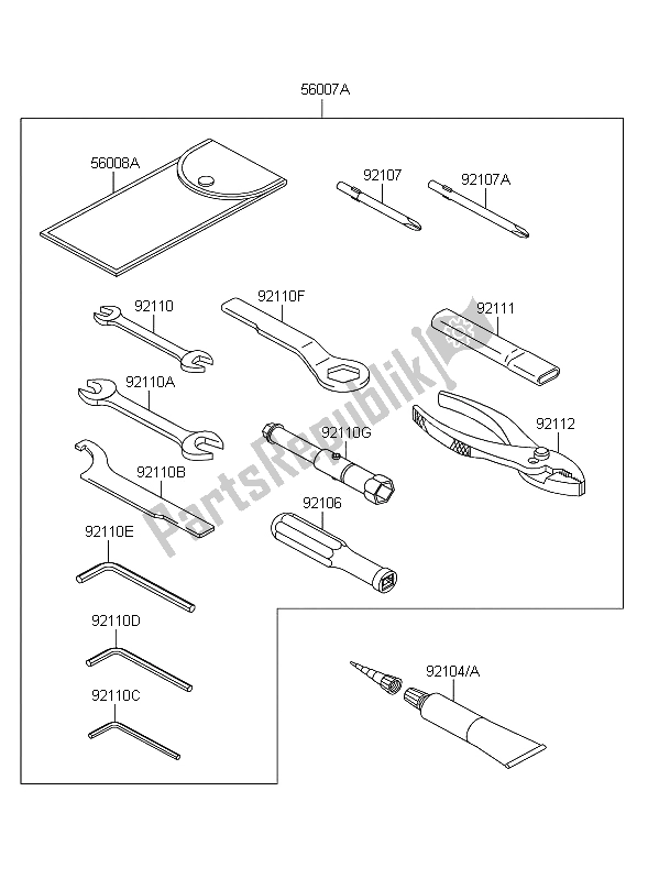 All parts for the Owners Tools of the Kawasaki Ninja 250R 2009