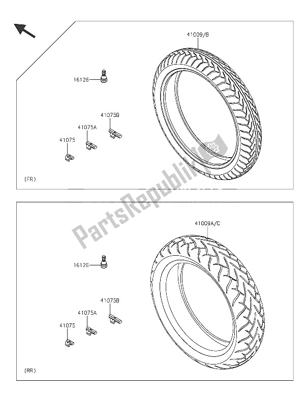 All parts for the Tires of the Kawasaki Vulcan S ABS 650 2016