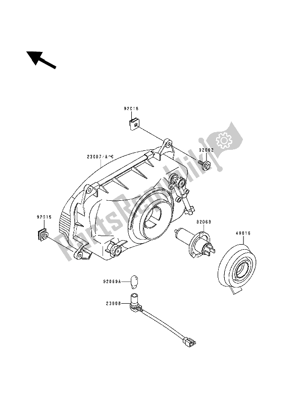 All parts for the Headlight(s) of the Kawasaki ZZ R 600 1994