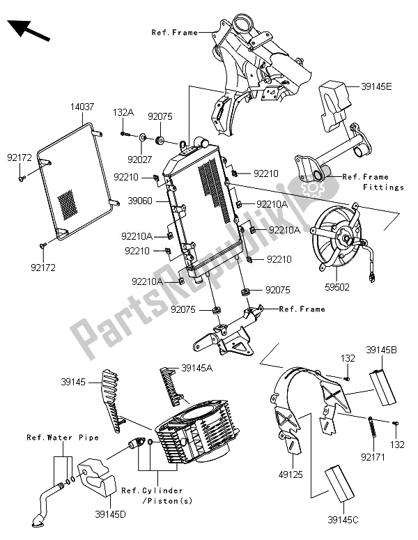 Todas las partes para Radiador de Kawasaki VN 1700 Voyager ABS 2014