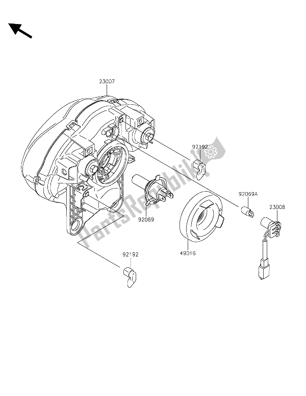 Toutes les pièces pour le Phare (s) du Kawasaki Vulcan S 650 2015