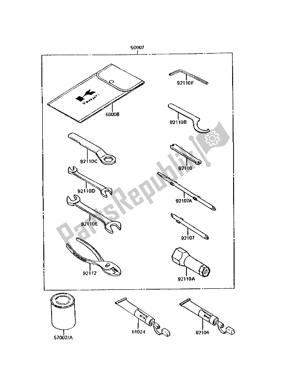 All parts for the Owners Tools of the Kawasaki KMX 200 1989