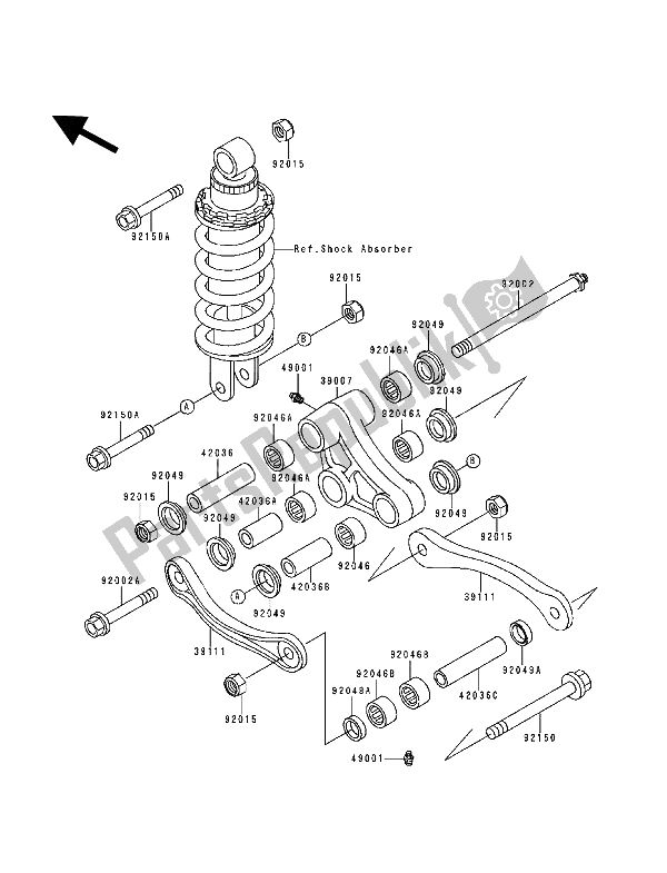 All parts for the Suspension of the Kawasaki ZZ R 600 1994