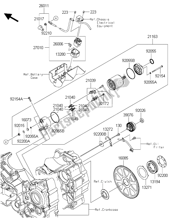 Alle onderdelen voor de Startmotor van de Kawasaki Vulcan 1700 Voyager ABS 2015