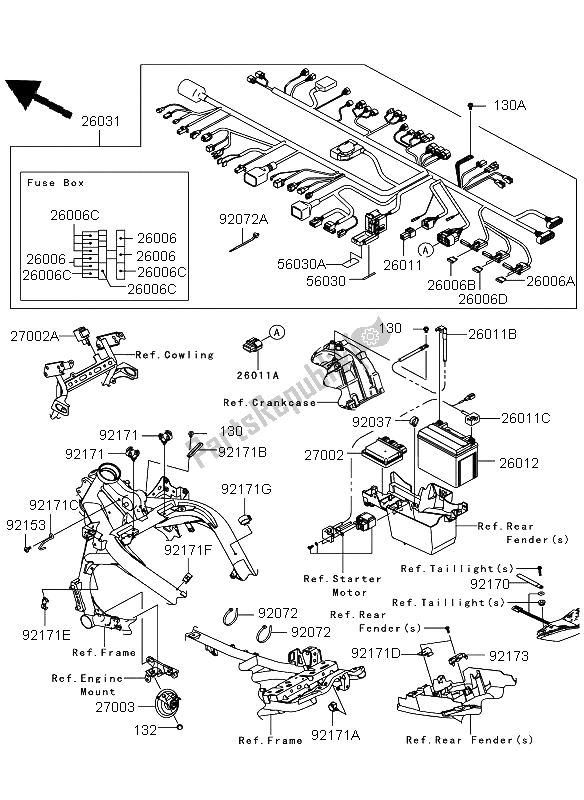 All parts for the Chassis Electrical Equipment of the Kawasaki Versys ABS 650 2012