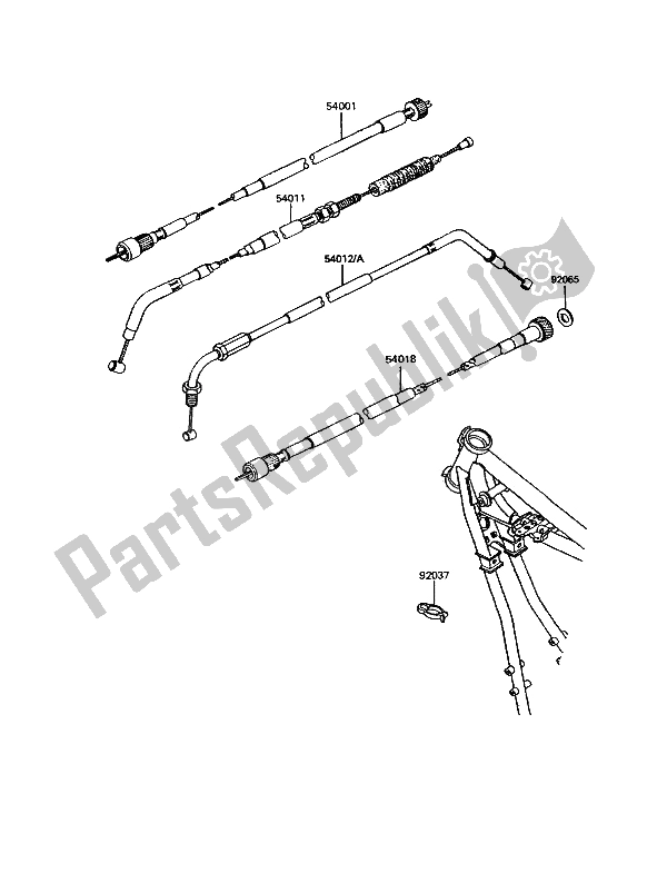 All parts for the Cable of the Kawasaki GPZ 305 Belt Drive 1993