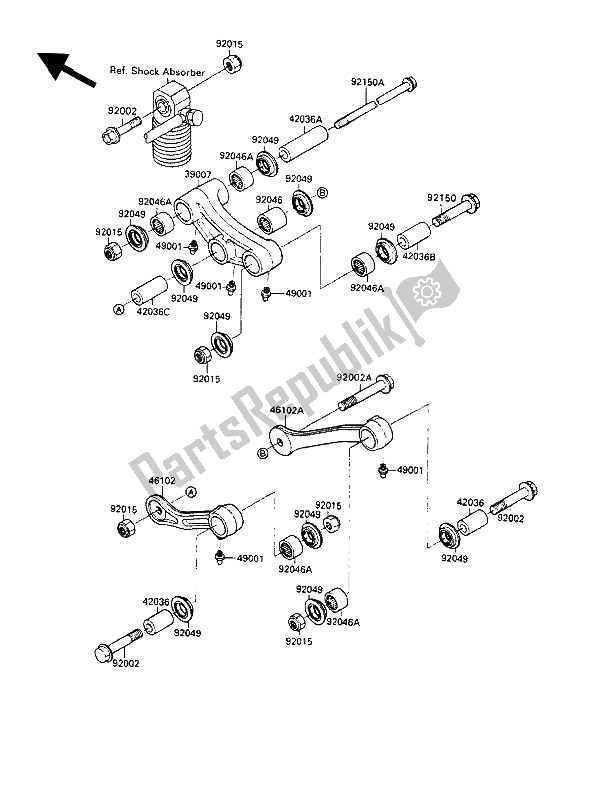 All parts for the Suspension of the Kawasaki ZZ R 1100 1992