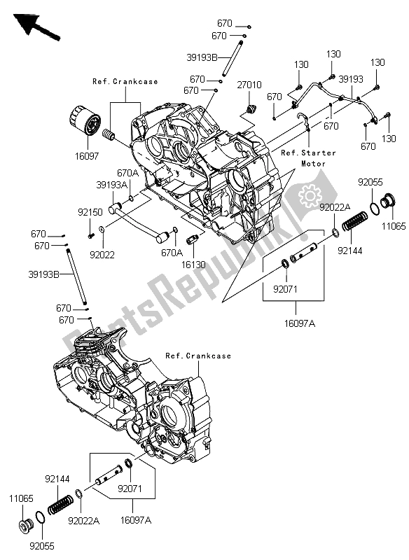 All parts for the Oil Filter of the Kawasaki VN 1700 Classic Tourer 2009