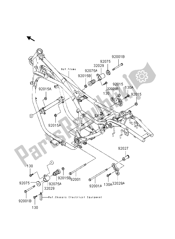 All parts for the Frame Fittings of the Kawasaki Eliminator 600 1995